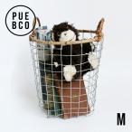 ショッピングラタン 収納バスケット ラタン 籐 プエブコ 持ち手 ワイヤーバスケット  PUEBCO RATTAN TOP WIRE BASKET M