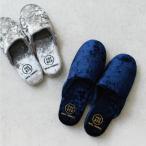 スリッパ メンズ レディース ベルベット シルバー ネイビーブルー シンプル プエブコ PUEBCO VELVET SLIPPER 22.5-25cm 25-28.5cm