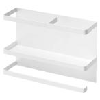 ラップホルダー 正規品 TOWER タワー マグネットキッチンペーパー＆ラップホルダー 冷蔵庫側面収納 ラップ入れ 山崎実業 ホワイト