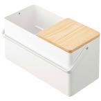 小物入れ 正規品 TOWER タワー メイクボックス 鏡付き 持ち運び 取っ手付き シンプル 収納 かご 山崎実業 ホワイト