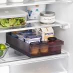 冷蔵庫収納ケース tower タワー 冷蔵庫中収納ケース L 仕切り付き 整理整頓 冷蔵庫内 プラスチックケース 冷蔵庫用収納ケース 山崎実業 正規品 1478 ブラック