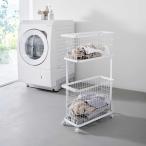 ランドリーバスケット tower タワー ランドリーワゴン+バスケットセット スリム キャスター ハンドル スリム 洗濯かご 洗濯カゴ 山崎実業 正規品 8464 ホワイト