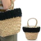 かごバッグ トート 黒フリル 籠バッグ