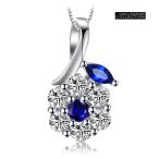 ショッピングセレブ フラワー ネックレス タンザナイト CZ レディース 12月誕生石 花 S925 シルバー ハリウッド セレブ ジュエリー《ギフトラップ・ギフトバック 付 》