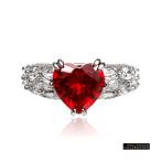 ルビーの指輪 ハート リング ルビーレッド CZ ハリウッド セレブ ジュエリー 《ギフトラップ・ギフトバック 付 》