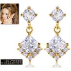 ピアス レディース ダイヤモンド 18金 18KGP プリンセス 揺れる ピアス アンジェリーナ ジョリー コレクション 30代 40代 50代 60代