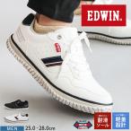 エドウィン スニーカー メンズ ローカット 軽い 幅広 ゆったり 耐滑 通学 靴 カジュアル 男性 黒 ブラック 白 ホワイト EDWIN 7761