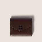 ショッピングミュウミュウ ミュウミュウ MIU MIU レザー 財布5MH040_2CV6_F0HD1【ブライアウッド/ブラック 】【送料無料】【正規品】