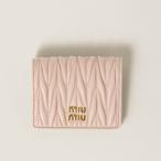 ショッピングミュウミュウ ミュウミュウ MIU MIU マテラッセレザー 折り財布5MV204_AFPP_F0236【ピンクベージュ 】【送料無料】【正規品】