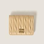 ミュウミュウ MIU MIU マテラッセレザー 折り財布5MV204_AFPP_F0K57【ソイグリーン 】【送料無料】【正規品】