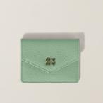ショッピングミュウミュウ ミュウミュウ MIU MIU レザー カードケース5MF031_ADT7_F0229【パステルグリーン 】【送料無料】【正規品】