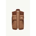2026春夏 MONCLER モンクレール メンズKARAKAI TEDDY DOWN GILETダウンベスト【Brown 】【送料無料】【正規品】