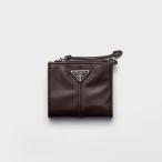 プラダ PRADA 2026春夏 メンズ ソフトルックスレザー 財布【ダークブラウン 】【送料無料】【正規品】