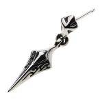 シルバーピアス メンズ ダガー クロス シャープ トライバル チャーム ぶら下がり シルバー925 キャッチ付き シルバーアクセサリー e0510
