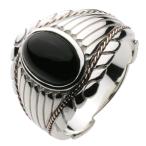 リング 指輪 シルバー アクセサリー ネイティブストーン オニキス オニキス ピンク シルバー アクセサリー ネイティブデザイン メンズ r0242