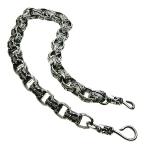 シルバー アクセサリー 唐草クロスヘビーウォレットチェーン 重量級ウォレットチェーン 唐草 アラベスク クロス 十字架 メンズ s0110
