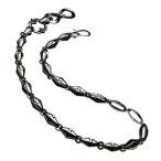 ホワイトメタル アクセサリー 唐草 シールド ウォレットチェーン 重厚 メンズ s0709