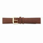 （新品） Sonia Jewels 16mm Havana Smooth Leather Gold-Tone Buckle Watch Band 7.5"