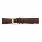 (新品) Sonia Jewels 18mm Brown Ostrich Grain Leather Gold-Tone Buckle Watch Band 7