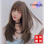 ウィッグ ロング シャギー アッシュ ブラウン フルウィッグ 医療用 かつら ネット付き 前髪あり 自然 バレない 普段使い おしゃれ 小顔効果