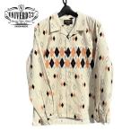 UNIVERD72/PRINT CORDUROY SHIRT(ARGYLE)WHITE #L