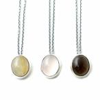 Vantique OVAL CABOCHON NECKLACE  SILVER SMOKY QUARTZ
