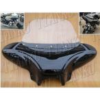 フロントカウル マスク ハーレー 汎用 フロント フェアリング スクリーン付 (黒) kw: FLSTC FLSTS FXST FJHX イントルーダー A0655 バイクパーツ