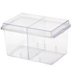 多機能飼育ケース　デジケースＨＲ−２（中）仕切板付　仕切り固定式（２３５×１５５×１４０ｍｍ）　昆虫　カブトムシ　クワガタ　プラケース