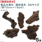 形状お任せ　煮込み済み　塊状流木　ＳＳサイズ（約１０ｃｍ〜１５ｃｍ)　５本セット