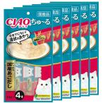 ショッピングちゅーる いなば　ＣＩＡＯ　ちゅ〜る　かつお＆国産あごだし　１４ｇ×４本　６袋入り　ちゅーる　チュール　猫