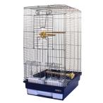 鳥かご HOEI 21手のりロングG ネイビー (29×36.5×56cm) セキセイ 小型インコ フィンチ 銀メッキ