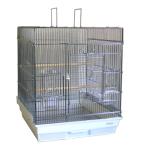 ショッピングウロコ 鳥かご　ＨＯＥＩ　４６５インコ手のりＧ　ホワイト　（４６．５×４６．５×５６．５ｃｍ）　インコ　小型インコ　中型インコ　オウム　銀メッキ