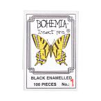 標本針　ＢＯＨＥＭＩＡ　ＩｎｓｅｃｔＰｉｎｓ　１号　ブラックエナメル　１００本入り　長さ３８ｍｍ