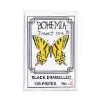 標本針　ＢＯＨＥＭＩＡ　ＩｎｓｅｃｔＰｉｎｓ　２号　ブラックエナメル　１００本入り　長さ３８ｍｍ