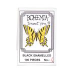 標本針　ＢＯＨＥＭＩＡ　ＩｎｓｅｃｔＰｉｎｓ　４号　ブラックエナメル　１００本入り　長さ３８ｍｍ