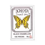 標本針　ＢＯＨＥＭＩＡ　ＩｎｓｅｃｔＰｉｎｓ　６号　ブラックエナメル　１００本入り　長さ３８ｍｍ