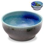 カミハタ信楽焼めだか鉢ブラウン／ブルー