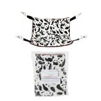 だらだら白黒パンモック　Ｍ　３０×３０　ハンドメイド　ハンモック　フェレット