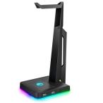 IFYOO RGBゲーム用ヘッドセットスタンド 2つのUSBポート付き ゲームヘッドフォンマウント PC Xbox One