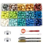  cургуч комплект 15 цвет 375 шт .. воск бисер маленький шарик изоляция ложка воск .