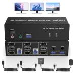 HDMI + 2 Displayport 3 монитор KVM переключатель USB 3.0 2 шт.. компьютер,4K@60Hz Triple монитор KVM порез 