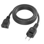 延長コード 0.1m~10m 1個口 ブラック 10cm~10m 15A 1500W 耐トラッキング 二重被覆 絶縁キャップ ACアダプ