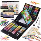 290点 お絵描きセット 子供用 アートセット、KINSPORY 両面イーゼル 水彩画 色鉛筆 絵の具 マーカー