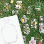 100枚セット ドライフラワー しおり 手作り ステッカー 可愛い 透明ブックマーク しおり 天然花