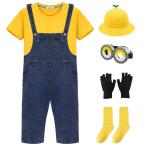 (Mprocen) ミニオン コスプレ 子供 ハロウィン キッズ 仮装 ミニオン コスチューム 長袖+オーバーオ