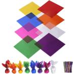MOCOXYKLXY セロファン カラーセロハン透明紙 8色 80枚 19x19cm 装飾 梱包 工作 DIY手作りステ 手芸 紙