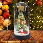 FIDEMM クリスマススノードーム ミニクリスマスツリー 卓上クリスマスツリー LEDライト 電池式 ガ