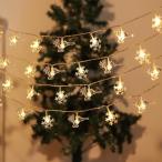 クリスマスイルミネーション 電池式 ストリングライト 雪花 10M-80LED電飾ライト クリスマス 飾り