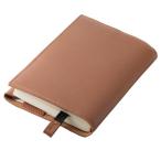 ブックカバー 厚み調整可 しおり強化 合成レザー 文庫サイズ (鳶色, A6)