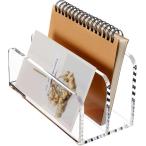 DIFEIUKI 仕切りスタンド ブックスタンド 2仕切り レターラック ミニ手紙オーガナイザー アクリル